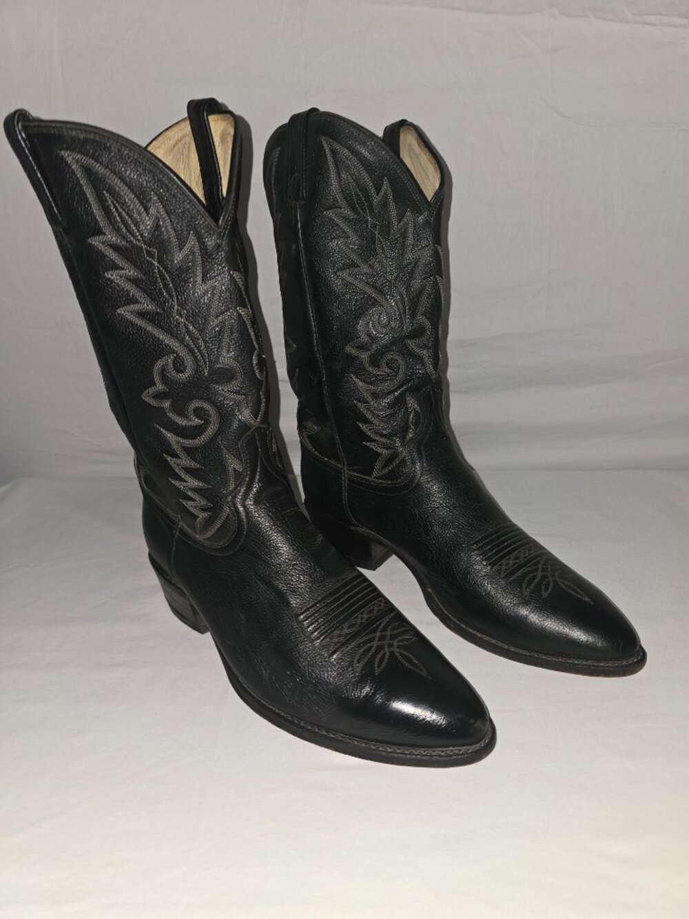 Dan Post El Paso Men's Black Leather Cowboy Boots 91097 or 30207 Size 12 EW